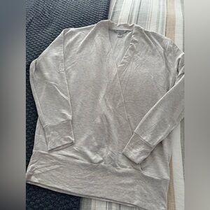 Athleta cream size medium open wrap, front crossover sweater